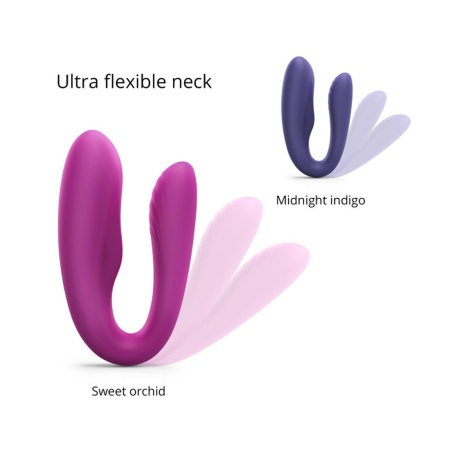 Wibrator dla par MATCH UP Sweet Orchid z elastyczną szyją, podwójnym silnikiem i wymiarem części wkładanej 9 x 2 cm - 4