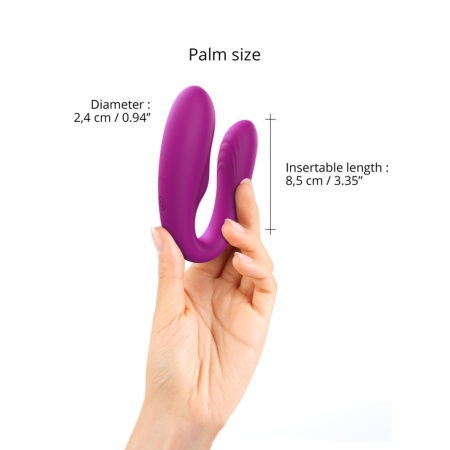Wibrator dla par MATCH UP Sweet Orchid z elastyczną szyją, podwójnym silnikiem i wymiarem części wkładanej 9 x 2 cm - 6