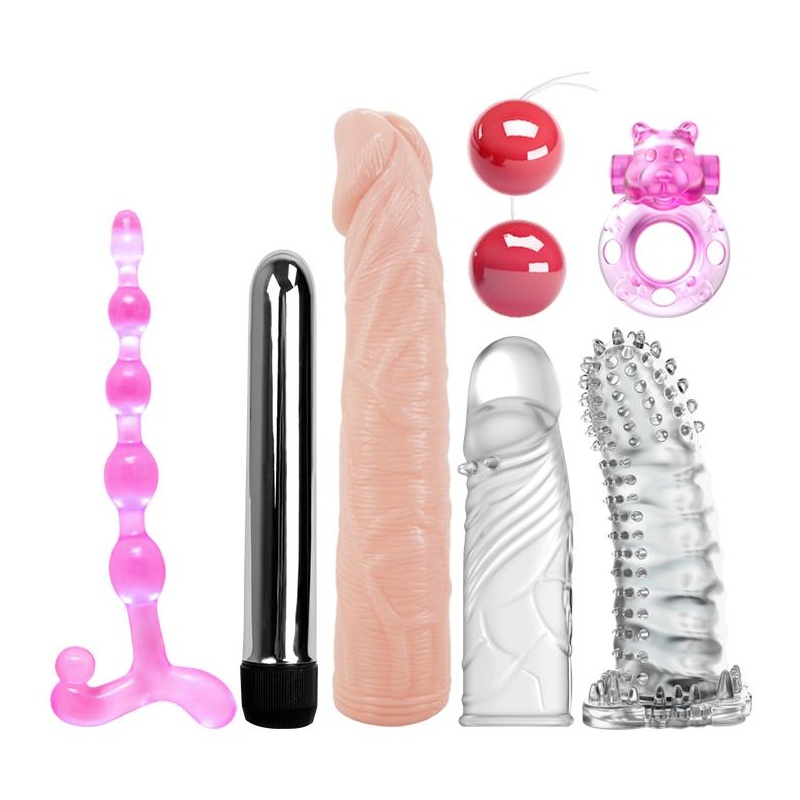 Zestaw erotyczny Fantasy Kit Vibration - wibrator 17 cm - 1