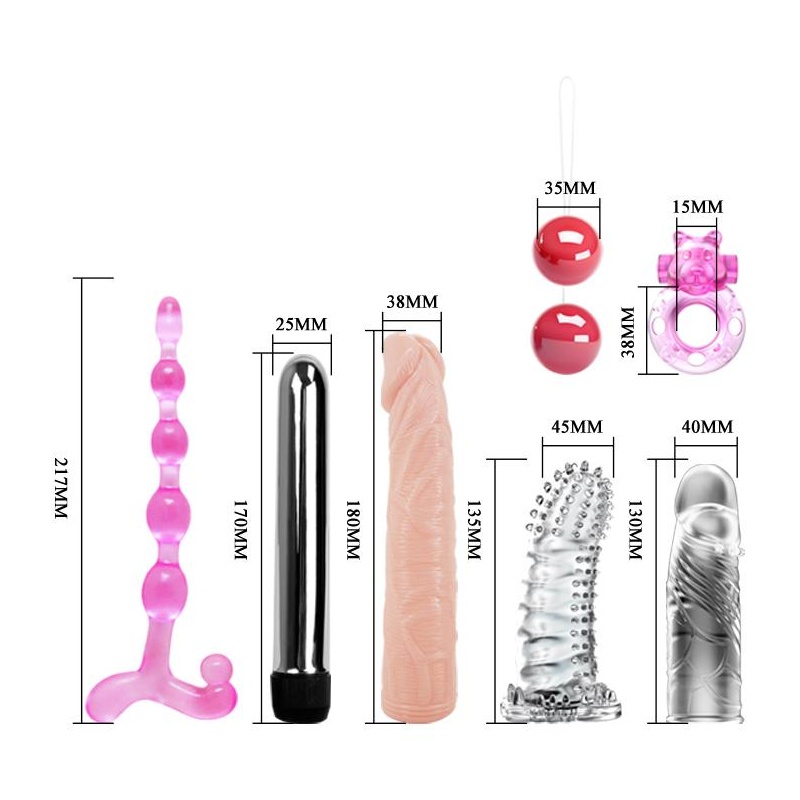 Zestaw erotyczny Fantasy Kit Vibration - wibrator 17 cm - 5