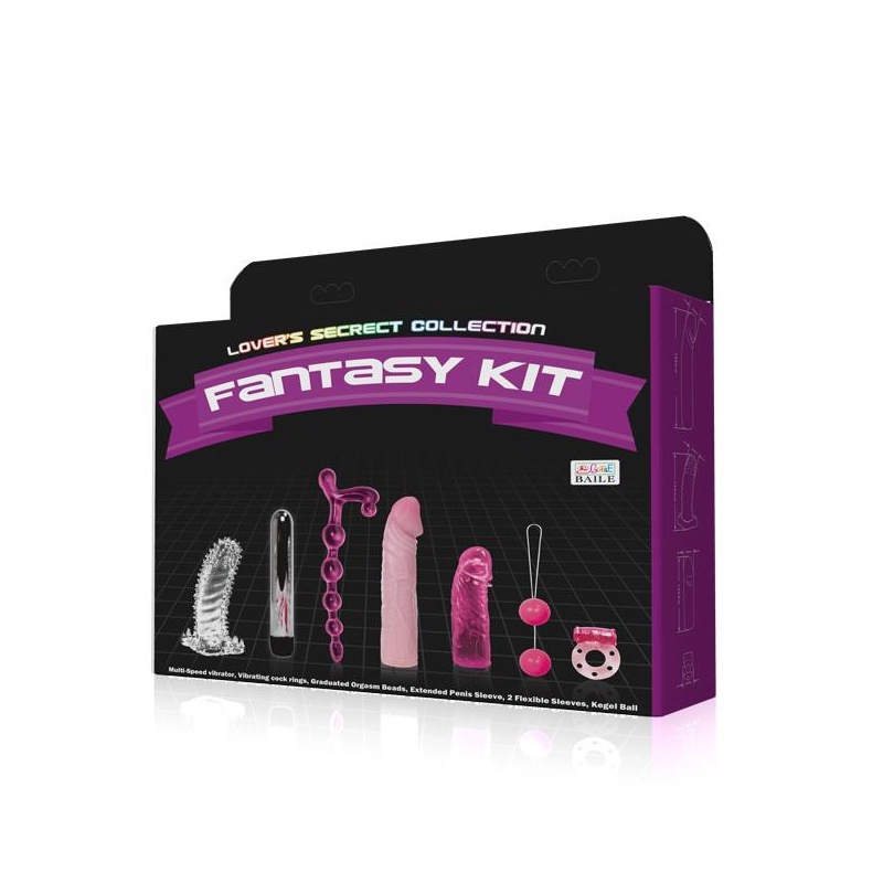 Zestaw erotyczny Fantasy Kit Vibration - wibrator 17 cm - 6