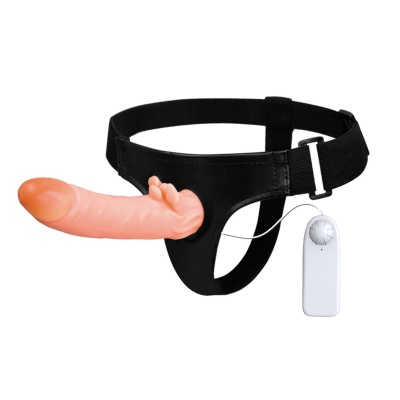 Strap-on Ultra Passionate z regulowaną uprzężą, wydrążonym wałem i wibratorem - 1