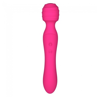 Twist Danger Pink - Różdżka 2 w 1 z 2 silnikami i 8 trybami wibracji, 22 cm długości, 4 cm średnicy - 1