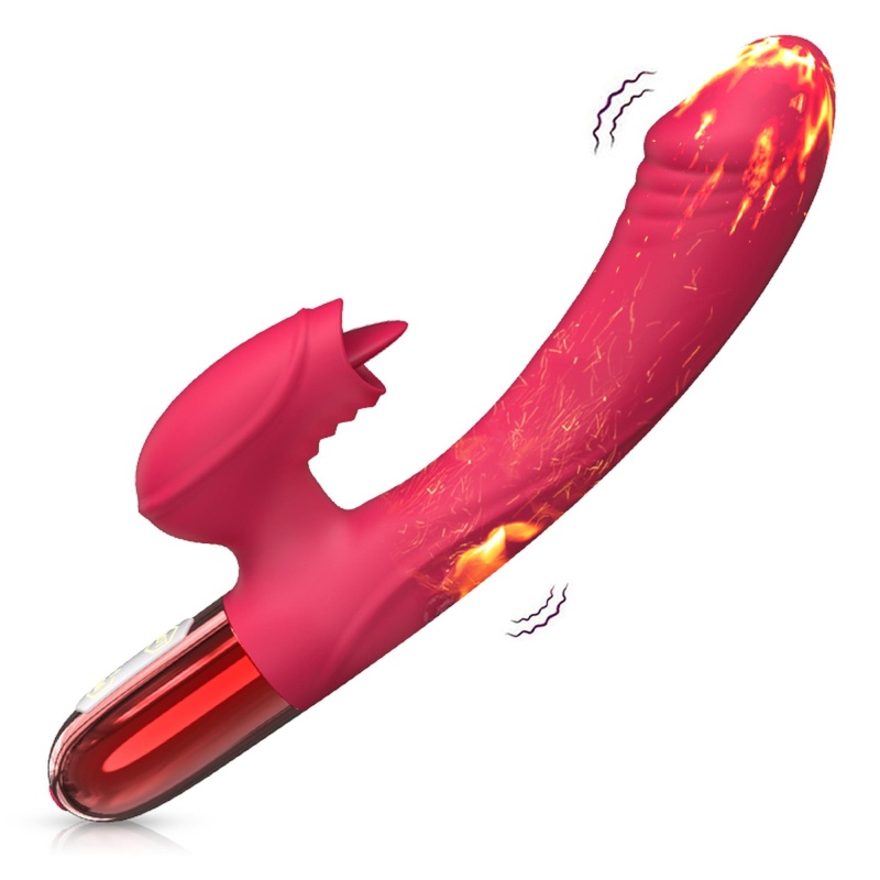 Wibrator Silicone Vibrator USB z 10 trybami wibracji i funkcją podgrzewania, 20,45 × 3,1 × 6,65 cm - 1