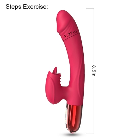 Wibrator Silicone Vibrator USB z 10 trybami wibracji i funkcją podgrzewania, 20,45 × 3,1 × 6,65 cm - 3