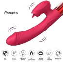 Wibrator Silicone Vibrator USB z 10 trybami wibracji i funkcją podgrzewania, 20,45 × 3,1 × 6,65 cm - 4