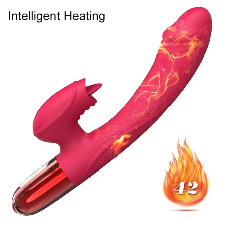 Wibrator Silicone Vibrator USB z 10 trybami wibracji i funkcją podgrzewania, 20,45 × 3,1 × 6,65 cm - 8