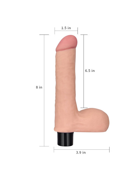 8"" REAL SOFTEE Vibrating Dildo