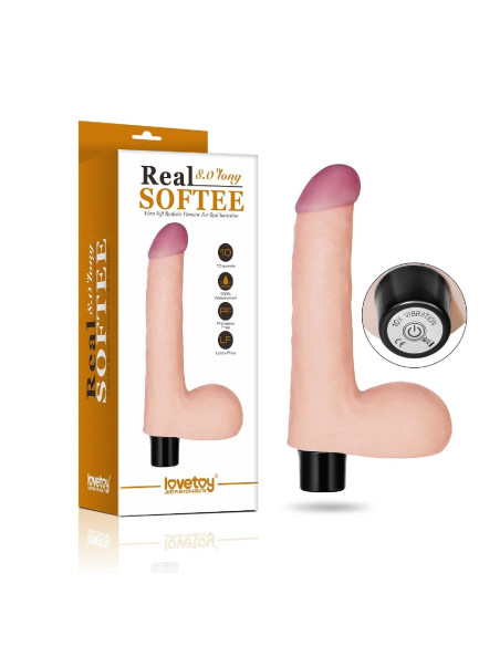 8"" REAL SOFTEE Vibrating Dildo