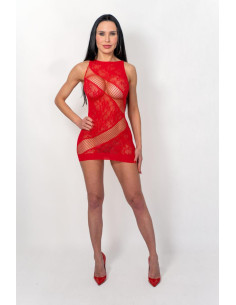 Adios- S/M (red bodystocking/ czerwony bodystocking)