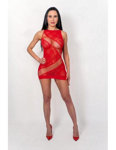Adios- S/M (red bodystocking/ czerwony bodystocking)