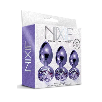 NIXIE METAL BUTT PLUGÂ TRAINERÂ SET, PURPLE METALLIC - 1