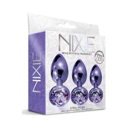 NIXIE METAL BUTT PLUGÂ TRAINERÂ SET, PURPLE METALLIC - 1