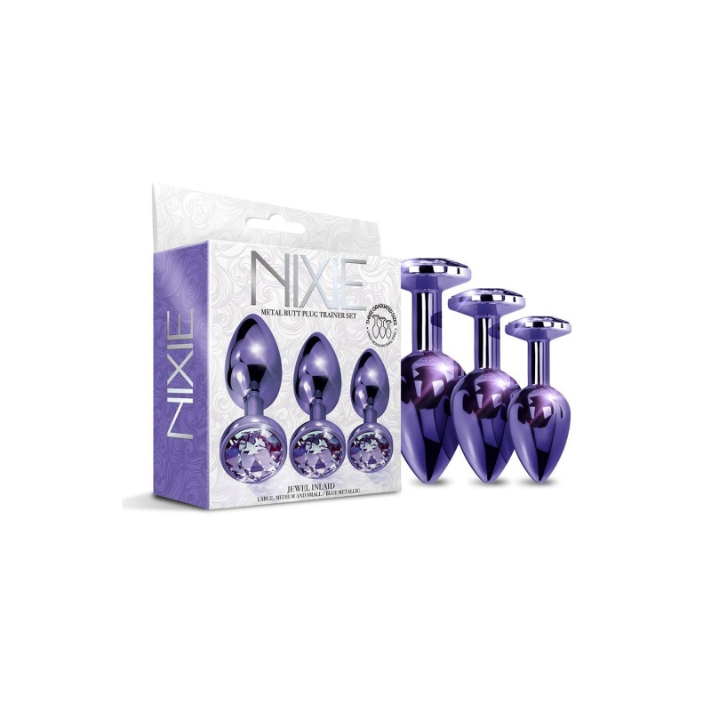 NIXIE METAL BUTT PLUGÂ TRAINERÂ SET, PURPLE METALLIC - 3