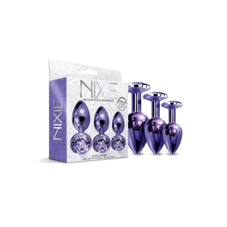 NIXIE METAL BUTT PLUGÂ TRAINERÂ SET, PURPLE METALLIC - 3