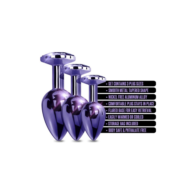 NIXIE METAL BUTT PLUGÂ TRAINERÂ SET, PURPLE METALLIC - 5