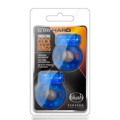 Pierścienie erekcyjne wibracyjne Stay Hard 2-pak - jednorazowe, rozciągliwe, średnica zewnętrzna 3,8 cm (rozciągliwość do ok. 7, - 1