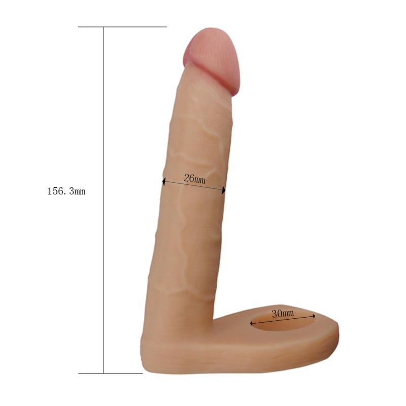 Pierścień z dildem Ultra Soft Double 15,8 cm - 6