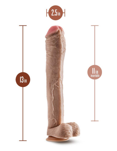 DR. SKIN MR. ED 13 INCH DILDO WITH BALLS BEIGE
