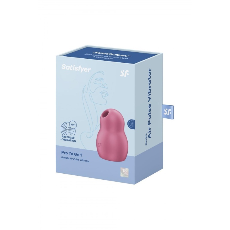 Stymulator łechtaczki Pro To Go 1 Red z falami ciśnienia i wibracją, 9 cm - 1