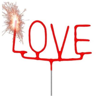 New Years Sparklers Love Star - 1pc - 1