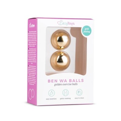 Kulki gejszy Gold Ben Wa Balls 25 mm - stal chromowana, 150 g, bez sznurka - 1 2