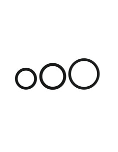 Zestaw pierścieni na penisa w trzech rozmiarach — czarny