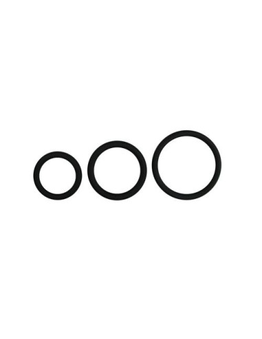 Zestaw pierścieni na penisa w trzech rozmiarach — czarny