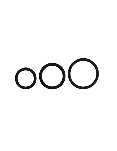 Zestaw pierścieni na penisa w trzech rozmiarach — czarny