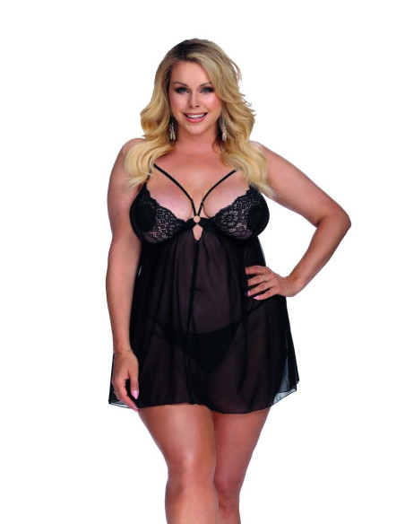 SKYLEE black chemise L+ (XL/XXL) czarna halka