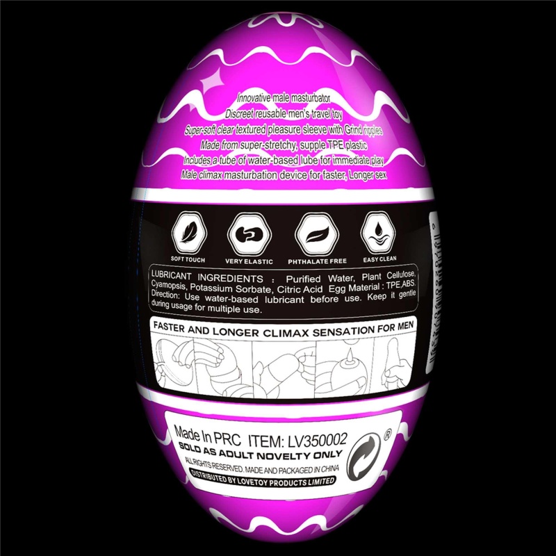 Masturbator Giant Egg Grind Ripples Edition 12,7 cm fioletowy - 4