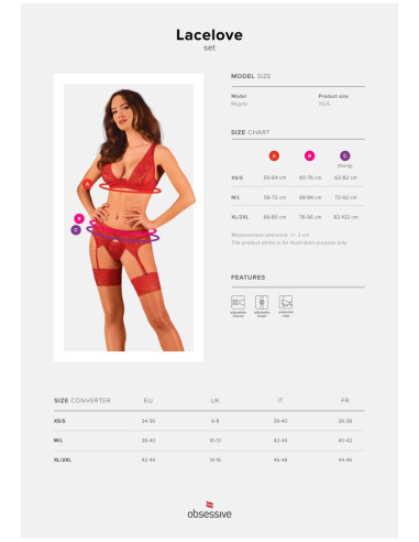 Lacelove komplet 3-częściowy   XS/S