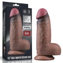 Dwuwarstwowe Silikonowe Dildo XXL 24,1 cm - Ciemnobrązowy z różową końcówką - 1