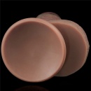 Dwuwarstwowe Silikonowe Dildo XXL 24,1 cm - Ciemnobrązowy z różową końcówką - 6