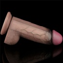 Dwuwarstwowe Silikonowe Dildo XXL 24,1 cm - Ciemnobrązowy z różową końcówką - 11