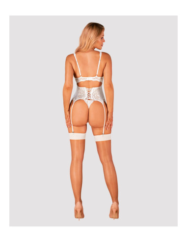 Bielizna-S814 pończochy białe  S/M