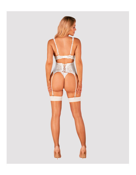 Bielizna-S814 pończochy białe  S/M