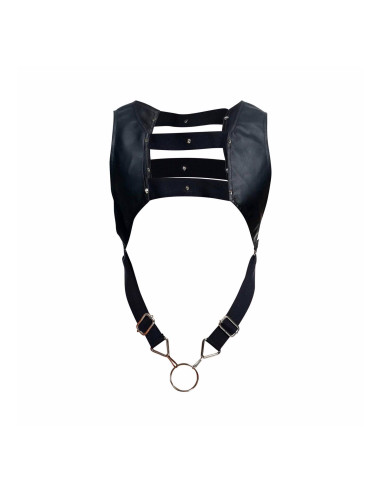 DNGEON Top Cockring Harness Black