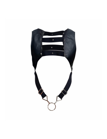 DNGEON Top Cockring Harness Black