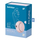 Satisfyer Pro To Go 3 Rose - kompaktowy stymulator łechtaczki z falami powietrza i wibracją - 1