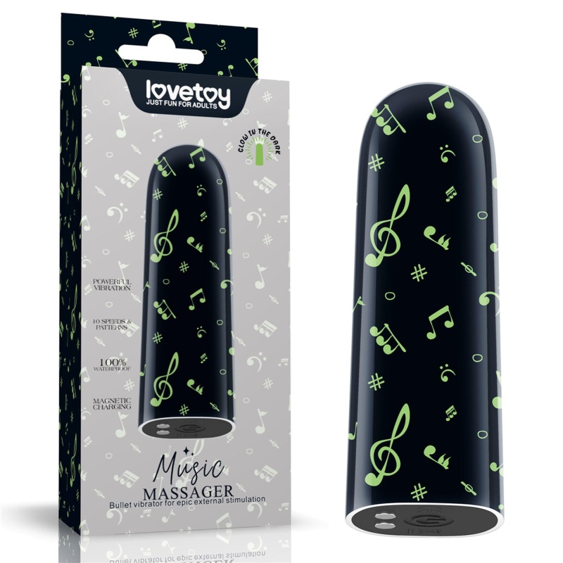 Masażer punktowy Rechargeable Glow-in-the-dark Music Massager 2,5 x 8,4 cm - 1