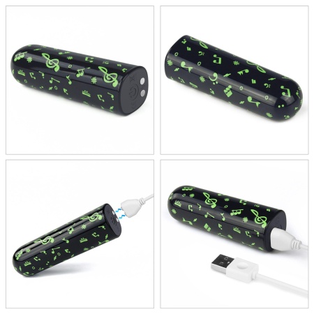 Masażer punktowy Rechargeable Glow-in-the-dark Music Massager 2,5 x 8,4 cm - 19