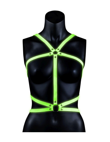 Body Harness - Glow in the Dark - Neon Green/Black - S/M