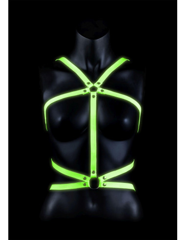 Body Harness - Glow in the Dark - Neon Green/Black - S/M
