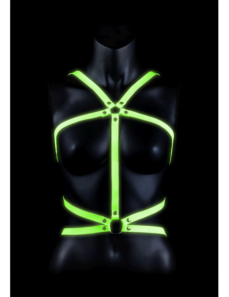 Body Harness - Glow in the Dark - Neon Green/Black - S/M