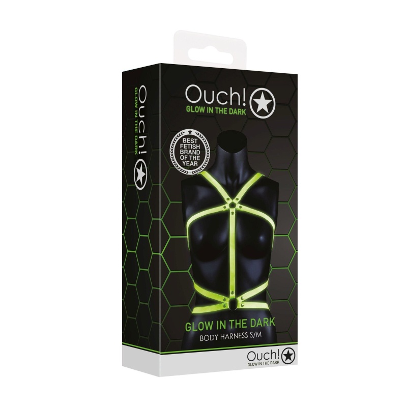 Body Harness - Glow in the Dark - Neon Green/Black - - 3