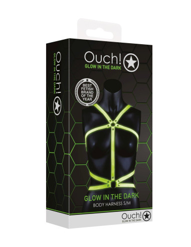 Body Harness - Glow in the Dark - Neon Green/Black - S/M