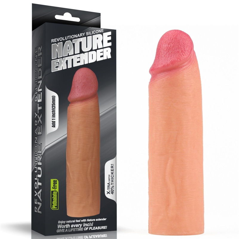 Nature Extender 16.5 cm – Silikonowa Nakładka na Penisa - 1