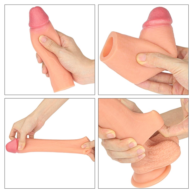 Nature Extender 16.5 cm – Silikonowa Nakładka na Penisa - 6