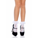 Lace Anklet With Ruffle White - 4